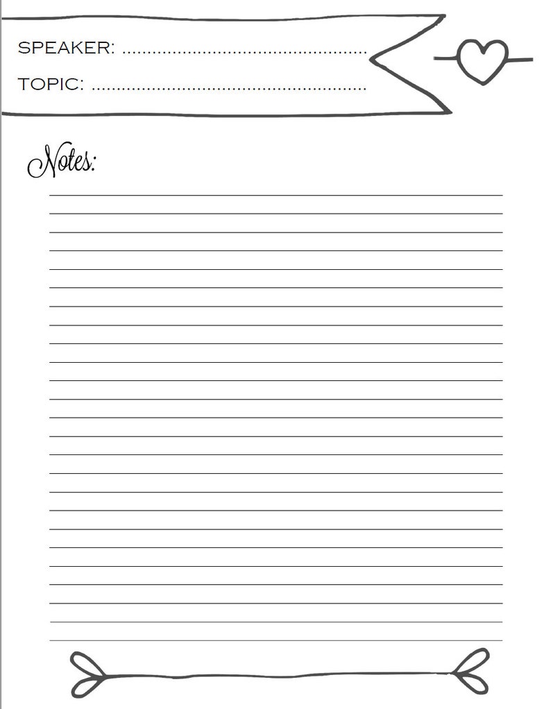 Printable LDS General Conference Note Journal Pages for Adults and