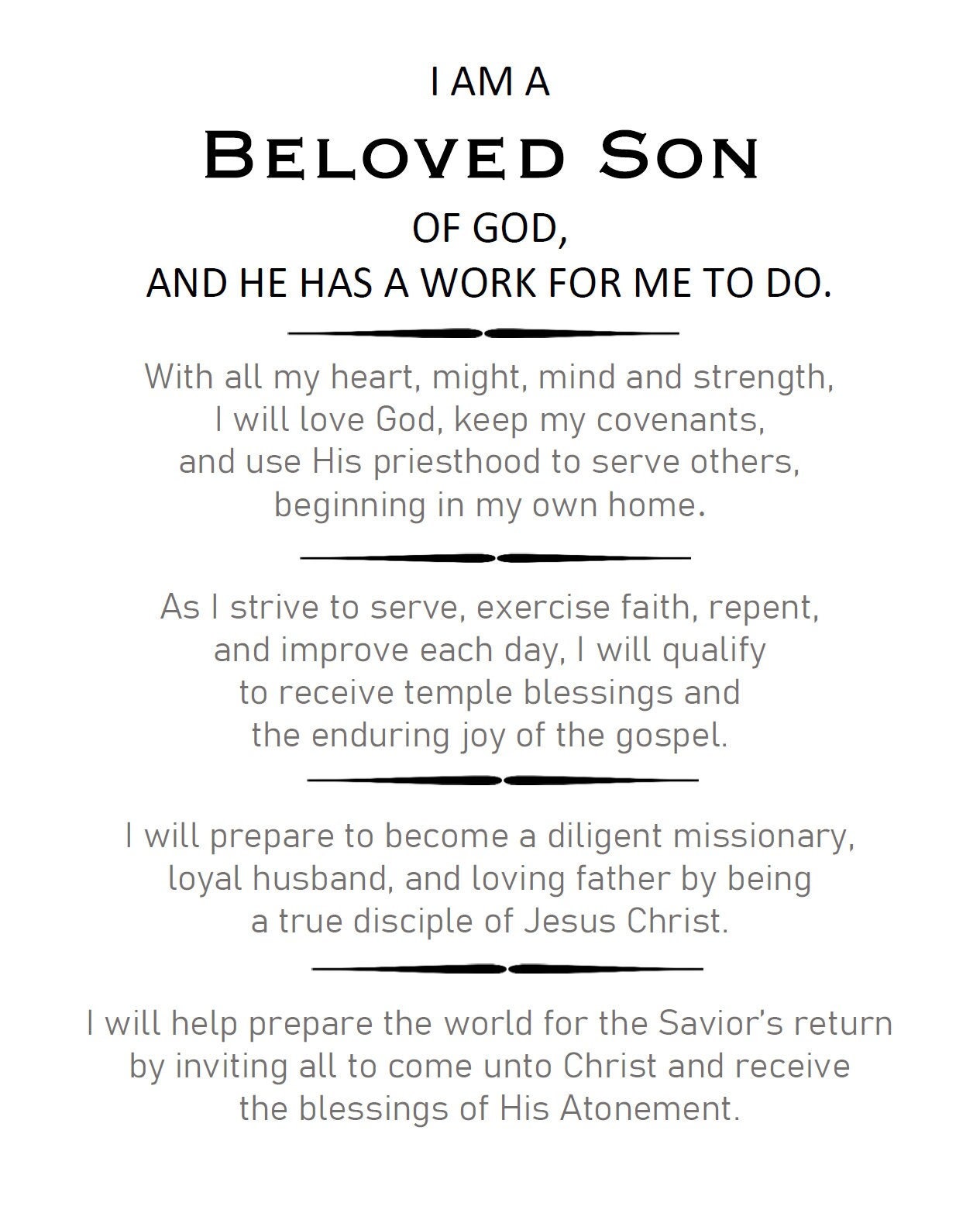 LDS Aaronic Priesthood Theme Print B W For Printing Tool For Memorization Etsy LDS Aaronic Priesthood Theme Print B W For Printing Tool For Memorization Etsy