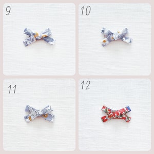 Mini gentle baby hair clips for babies with fine hair in Liberty of London prints image 5