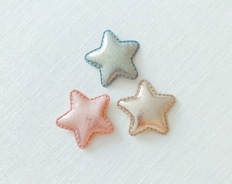 Metallic star hair clips for babies and toddlers with fine hair