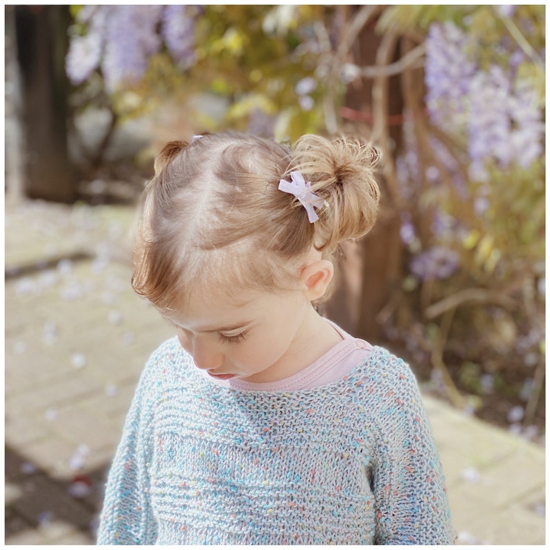 Mini gentle baby hair clips for babies with fine hair in Liberty of London prints image 2