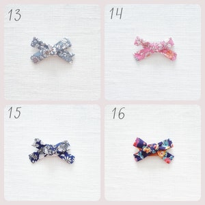 Mini gentle baby hair clips for babies with fine hair in Liberty of London prints image 6
