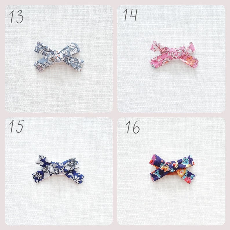 Mini gentle baby hair clips for babies with fine hair in Liberty of London prints image 6