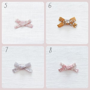 Mini gentle baby hair clips for babies with fine hair in Liberty of London prints image 4