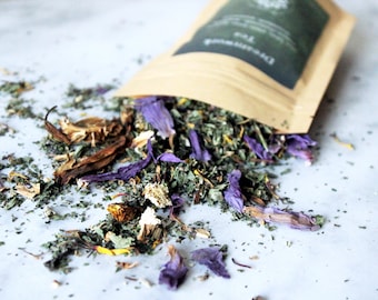 DREAMWORK Tea |Lucid Dreaming, Blue Lotus White Lily Dream Herb Mugwort Wormwood Chamomile Melissa, Dream Boost Herbs, Astral Projection Tea