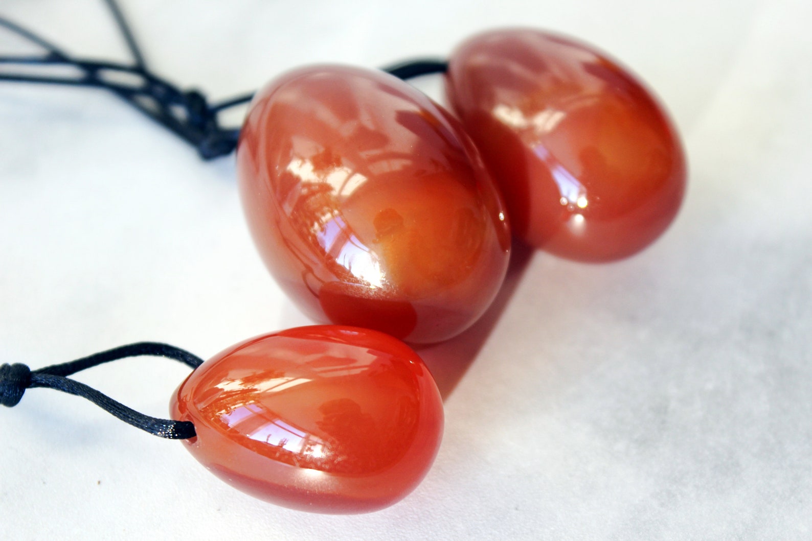 Carnelian Yoni Eggs Drilled Crystal Yoni Egg Set Small Etsy