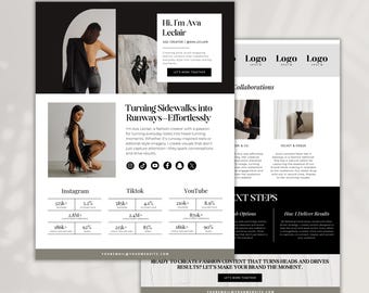 Canva UGC Media Kit Template: Fashion Influencer (2 Page)