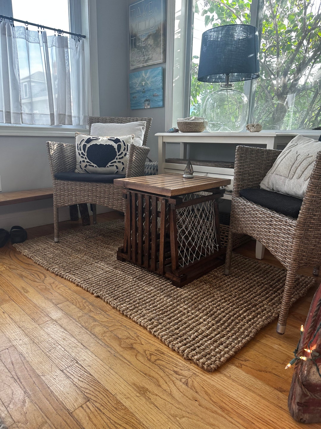 Wooden Lobster Trap End Table Etsy