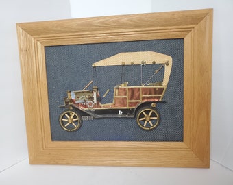 Vintage JSNY Plastic Classic Car Photo Collage frame Antique Automobile