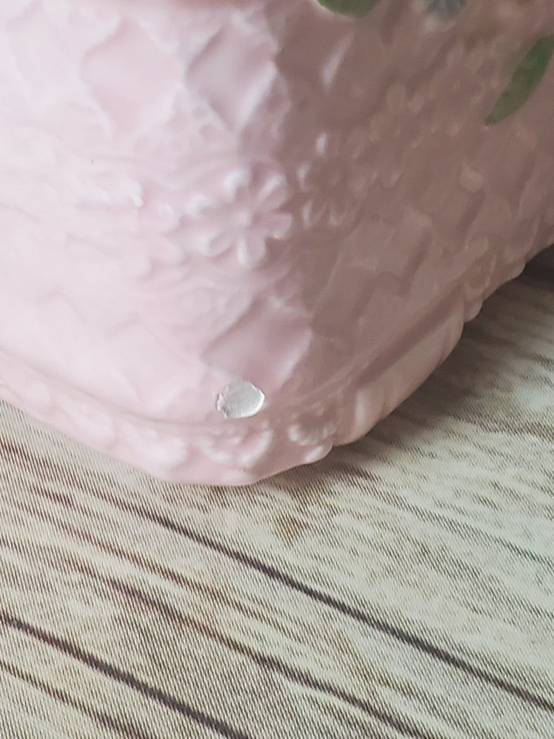 Vintage Napcoware Japan Pink Baby Girl Nursery Planter Bassinet Floral