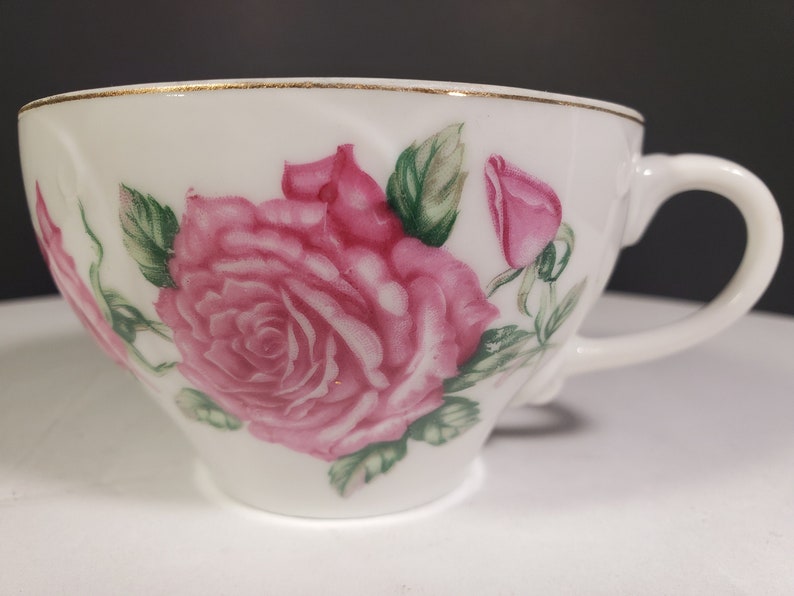 Ecko Products Rose Tea Cup and Saucer Vintage