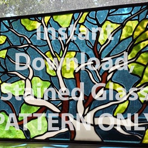 Stained Glass Pattern for Download, The White Tree