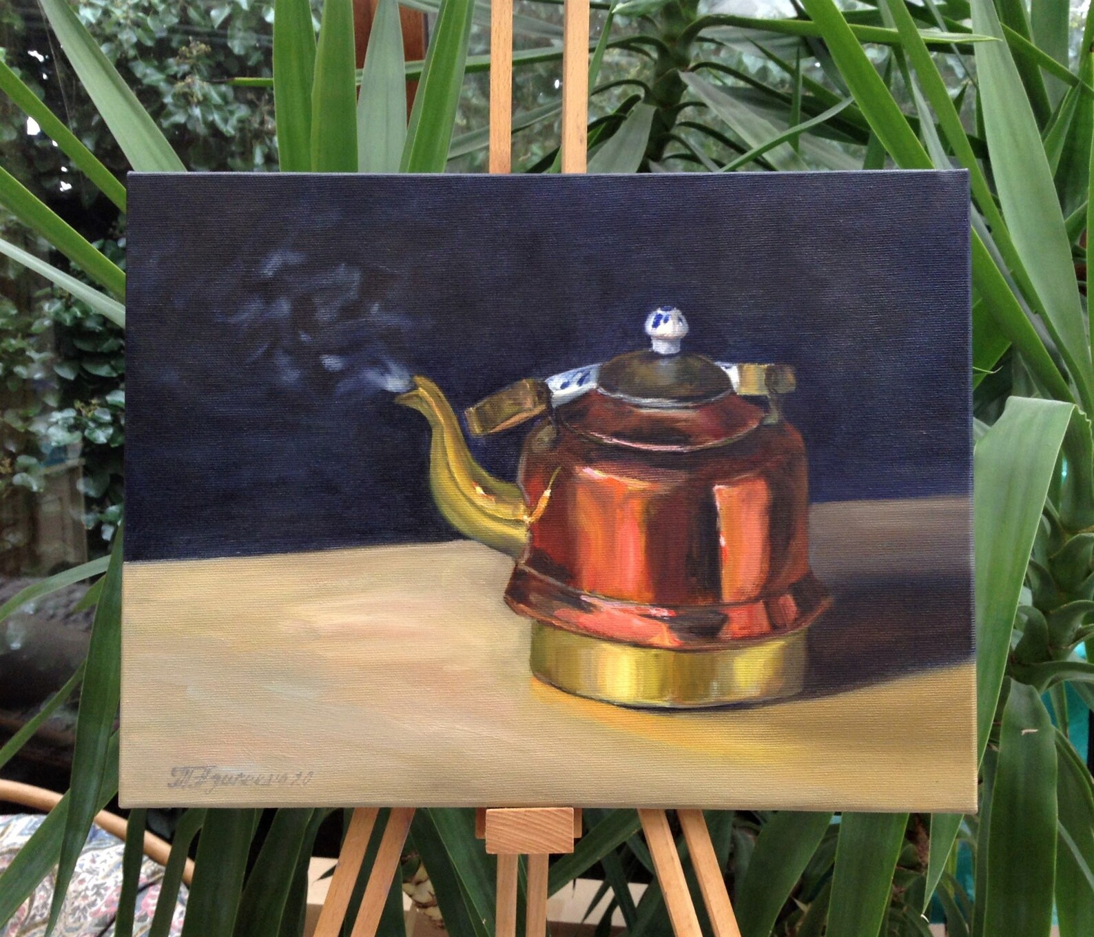 Teapot Painting Original Canvas Art Modern Still Life Kitchen Etsy