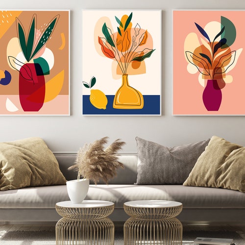 Sunflower Wall Art Set of 3 Unframed Print Home Decor | Etsy
