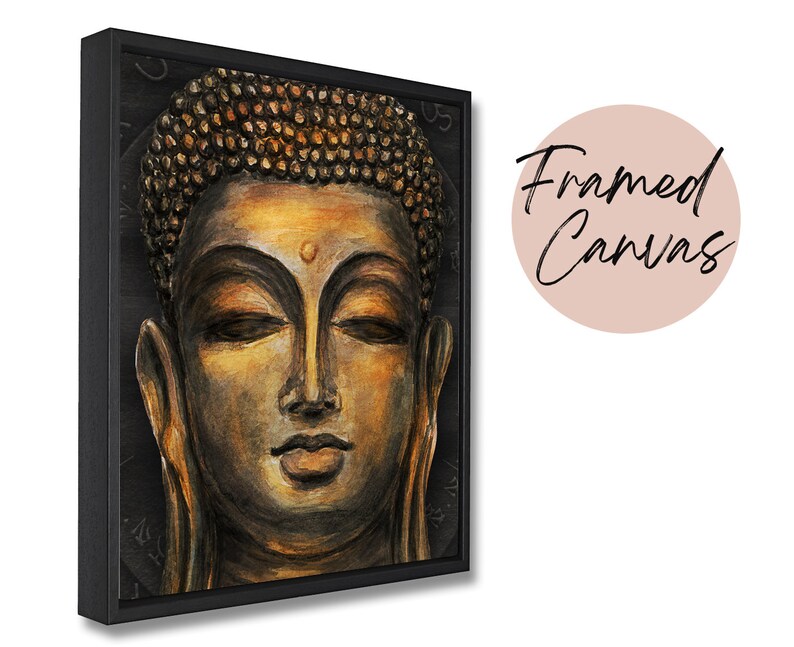 Buddha Art framed Canvas wall art gift print oversized wall Etsy