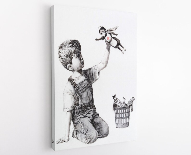 Banksy Game Changer Nhs Kunst gerahmt Leinwand Wand Kunst ...