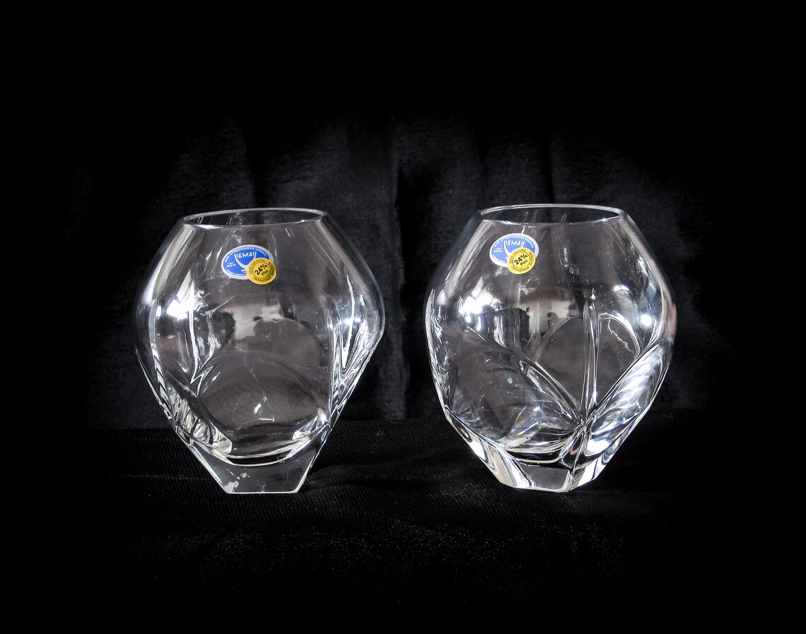 8.5oz 250ml HandMade Crystal Stemless Brandy & Cognac Etsy
