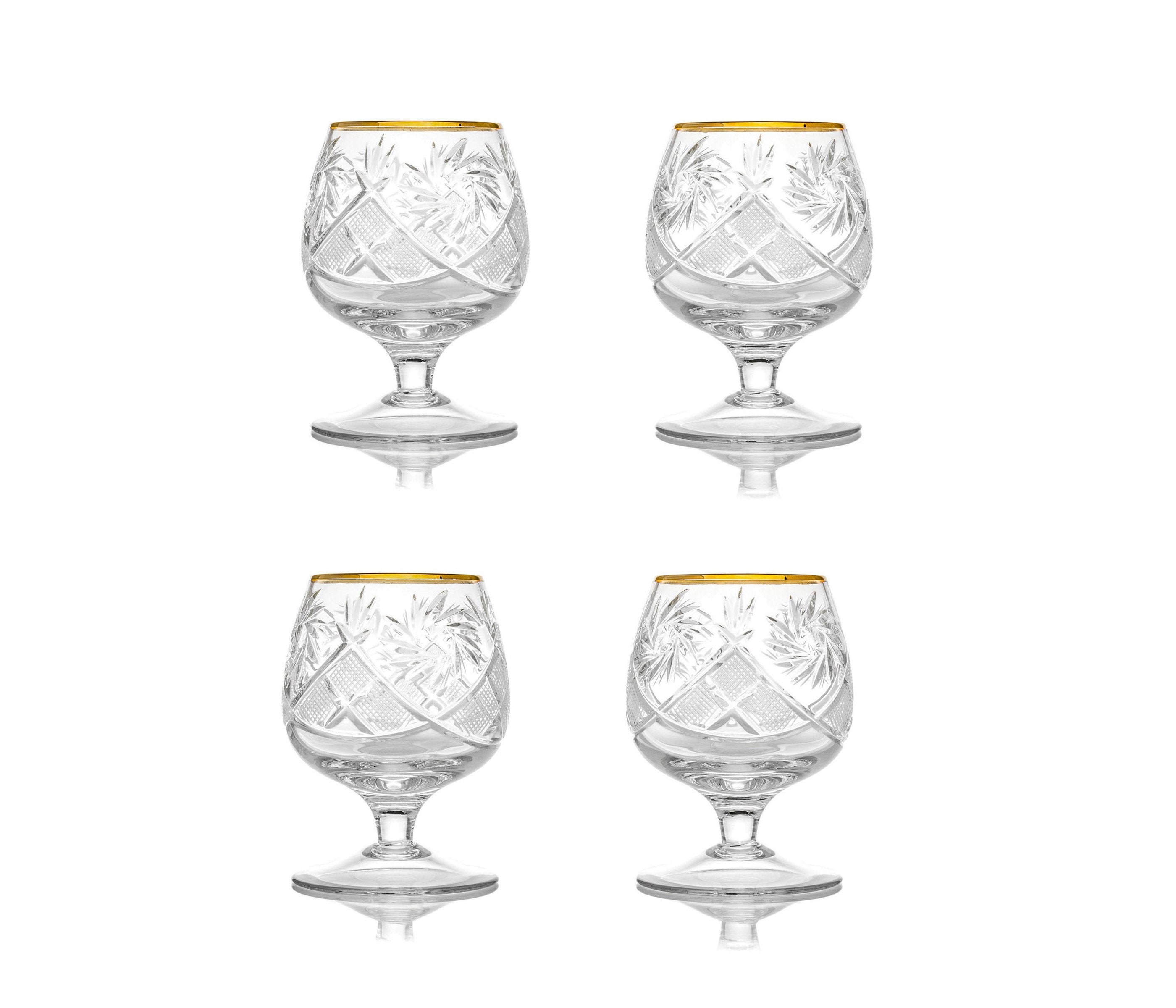Set of 6 7oz Hand Made Vintage Crystal Glasses Brandy & Etsy