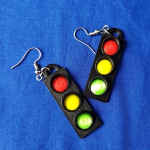3D Printed Traffic Light Earrings