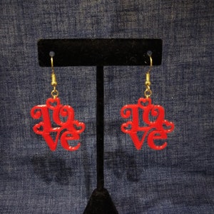 3D Printed LOVE Earrings