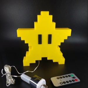 3D Printed 8 Bit Power Star Tree Topper With Lights