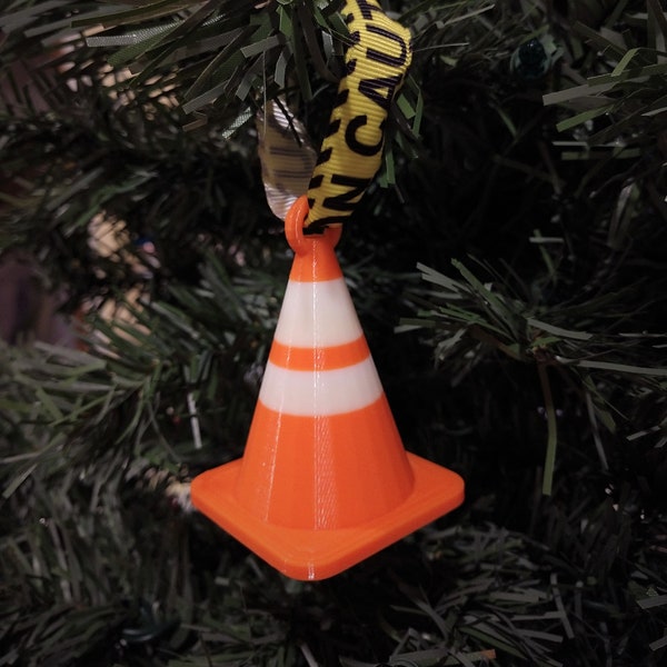 3D Printed Traffic Cone Ornament