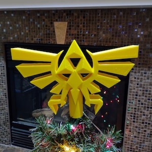 3D Printed Triforce Crest Tree Topper with lights