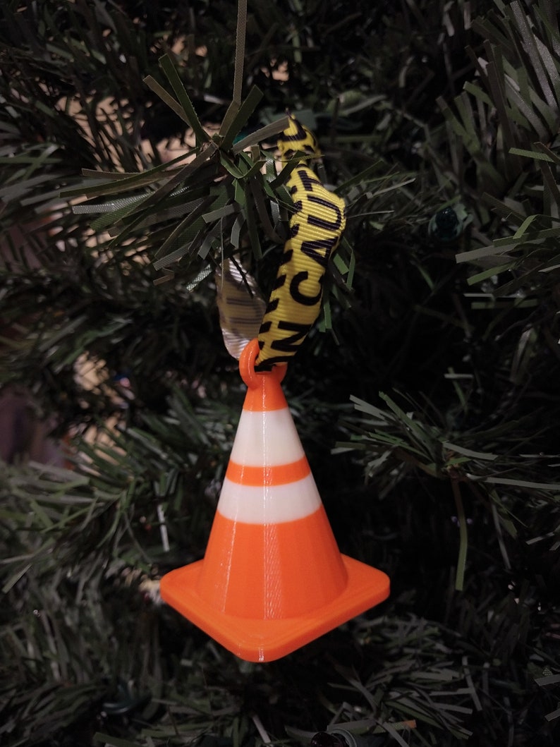 3D Printed Traffic Cone Ornament Etsy