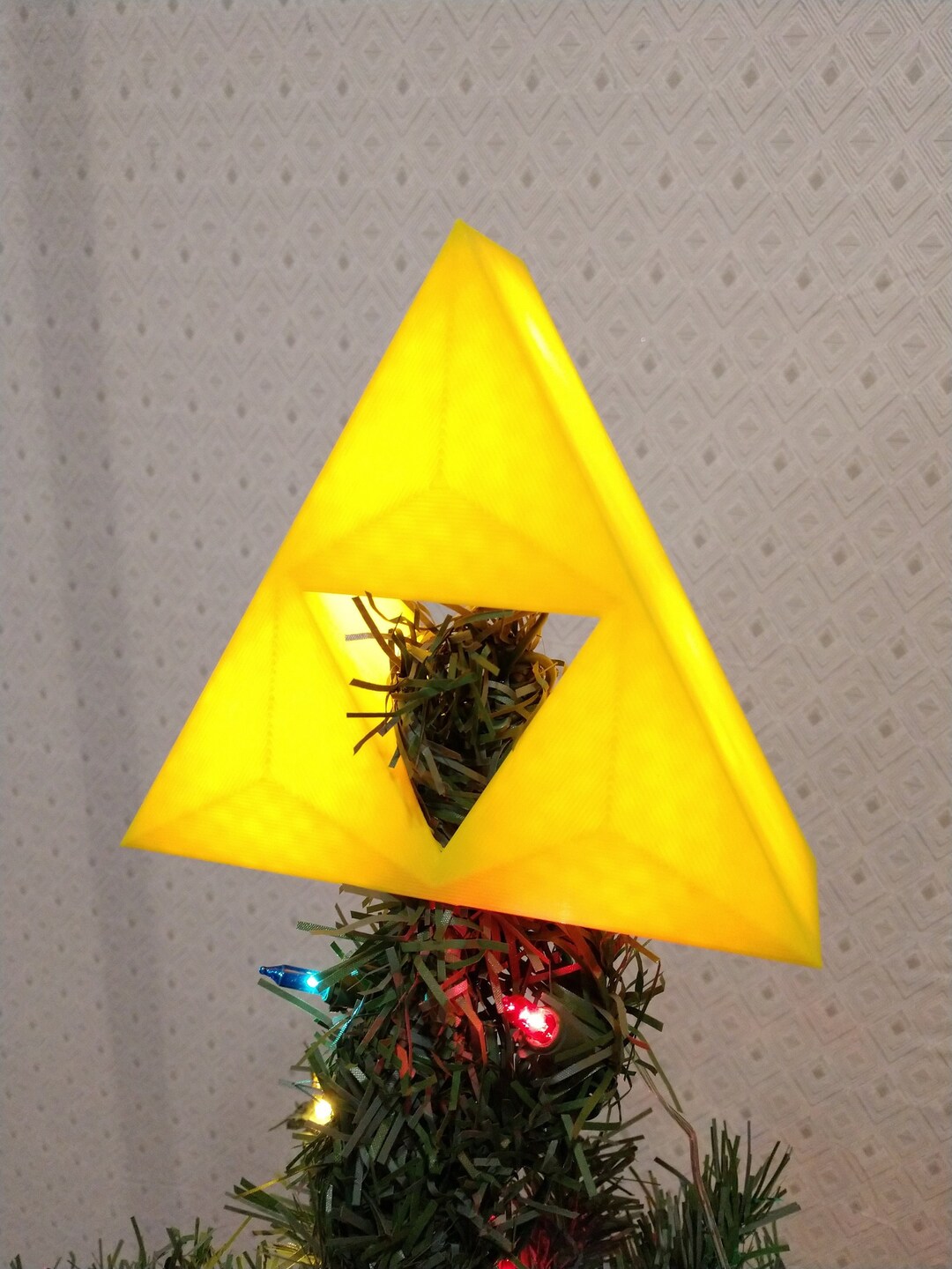 3D Printed Triforce Tree Topper With Lights - Etsy