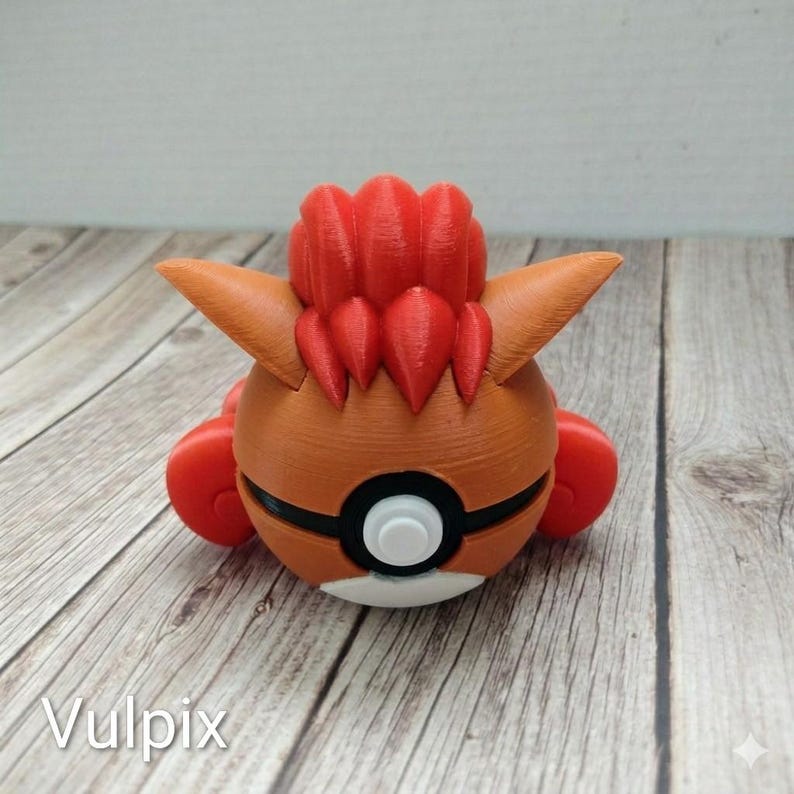 Red Volpex 3D Printed Anime Balls: Ninetales-vulpix - Etsy