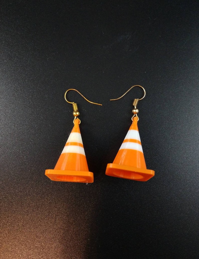 3D Printed Traffic Cone Earrings/necklace - Etsy