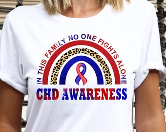 CHD Awareness Shirt, In This Family No One Fights Alone, Congenital Heart Disease Shirt, Heart Disease Awareness, National Heart Month