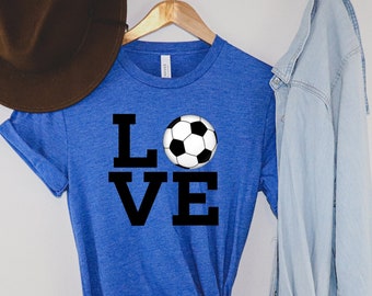 LOVE Soccer T Shirt, Soccer Fan Shirts, Soccer Gifts, Gift For Him, Soccer Lover TShirt, Soccer Shirt, Gift for Her, Youth Soccer Shirts