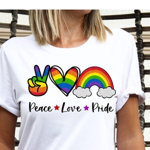 Pride Month Shirt, Peace Love Pride Shirt, LGBTQ Shirt, Gay Pride, Love is Love T Shirt, Rainbow Shirt, Equality, Pride Shirt