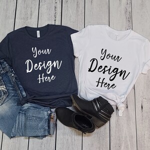 Heather Navy Mock up, Bella Canvas 3001 Mockup, 3001 White Bella Canvas, 3001 Christmas Mockup, Bella 3001 Shirt Mockup, 3001 Heather Navy