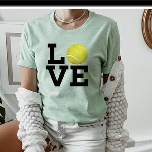 LOVE Tennis T Shirt, Sports Fan TShirt, Tennis Fan Shirt, Sports Mom Shirts, Game Day Tshirts, Tennis Gifts, Tennis Mom Gift, Tennis Dad