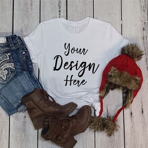 3001 Bella White Mock Up, Bella Canvas 3001 Mockup, 3001 Bella Canvas, 3001 Christmas Mockup, Bella 3001 Shirt Mockup, White Mock up