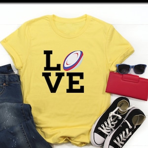 LOVE Rugby Shirt, Sports Fan TShirt, Rugby Fan Shirts, Rugby Gifts, Gift For Him, Rugby Lover Shirt, Rugby Shirts, Gift for Her, Rugby Fan