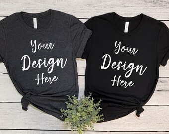 Bella Canvas 3001 Black Mock Up, Bella Canvas Mockup, 3001 Mock Up, Bella Canvas Mockup, Dark Grey Heather 3001 Mock, Mock 3001 Bella Canvas