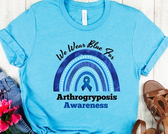 Arthrogryposis Shirt, Arthrogryposis Awareness, Arthrogryposis Multiplex Congenita, AMC T Shirt, Blue Ribbon, Arthrogryposis Warrior