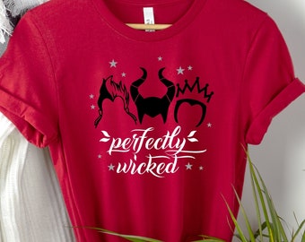 Perfekt böse T-Shirts, Bösewichte TShirts, Zauberhafte Shirts, Halloween Shirts, Bösewichte Shirts, Happy Halloween TShirt, Evil Villains T Shirts