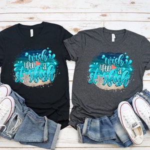 Camisas de un día en la playa, camisetas de wish upon a starfish, camisas de vacaciones en la playa, camisetas de viaje familiar, regalo para amantes de la playa, camisas de estrellas de mar