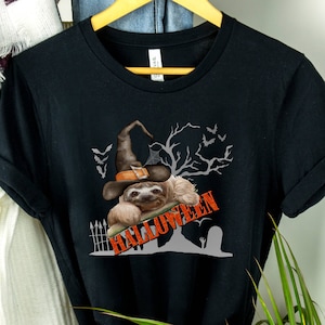 Sloth Halloween Shirt, Sloth Shirt, Funny Sloth Tee, Sloth Gift for Her, Unisex Crew Neck TShirt, Sloth Lover Shirts, Animal Lover Tshirts,