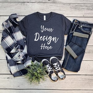 Bella Canvas 3001 Heather Navy Mock Up, Bella Canvas Mockup, 3001 Mock Up, Bella Canvas Mockup, Heather Navy 3001, Mock 3001 Bella Canvas