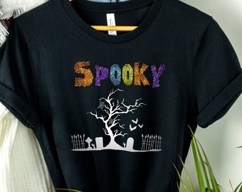 Glad Halloween-tröjor, kyrkogårdströja, läskig träd-tröja, läskiga tröjor, bus eller godis-tröjor, fladdermöss och kyrkogårdströjor, gravsten