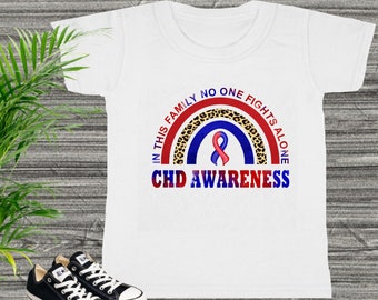 CHD Awareness Toddler Shirt, In This Family No One Fights Alone, Heart Disease Awareness, National Heart Month, Heart Warrior Toddler Shirt