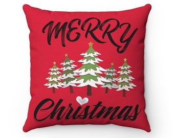 Funda de almohada decorativa de Navidad, Almohada de navidad de tiro, Funda de almohada de Feliz Navidad, Almohada decorativa, Fundas de almohada de árbol de Navidad