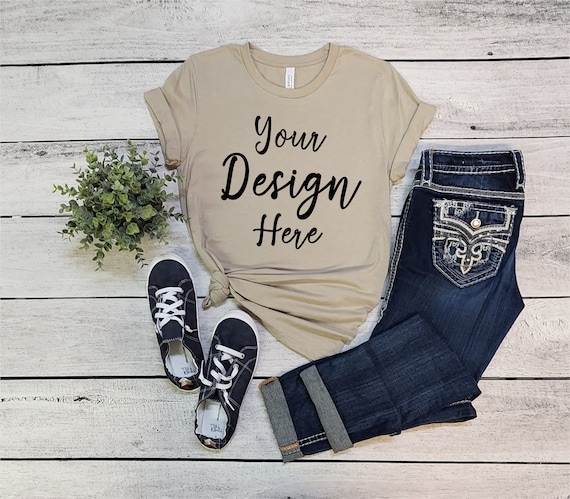 Bella Canvas 3001 Heather Tan Mock Up Bella Canvas Mockup - Etsy