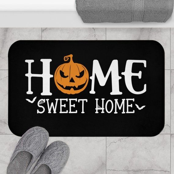 Halloween Bath Mat, Pumpkin Bathroom Rug, Pumpkin Bath Mat, Halloween Rug, Bathroom Accessories, Home Decor, Home Sweet Home Bathroom Mat,
