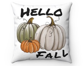 Fall Pillow Covers, Decorative Pillows, Autumn Pillows, Decorative Pillow Covers, Hello Fall Throw Pillows, Autumn Throw Pillow Cases